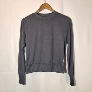 Vuori Womens Charcoal Heather Long Sleeve Crew Neck Pullover Top XS